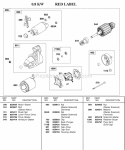 Starter Motor 08Kw Red Label Diagram and Parts List for 580447-0333-E2  Briggs and Stratton Engine